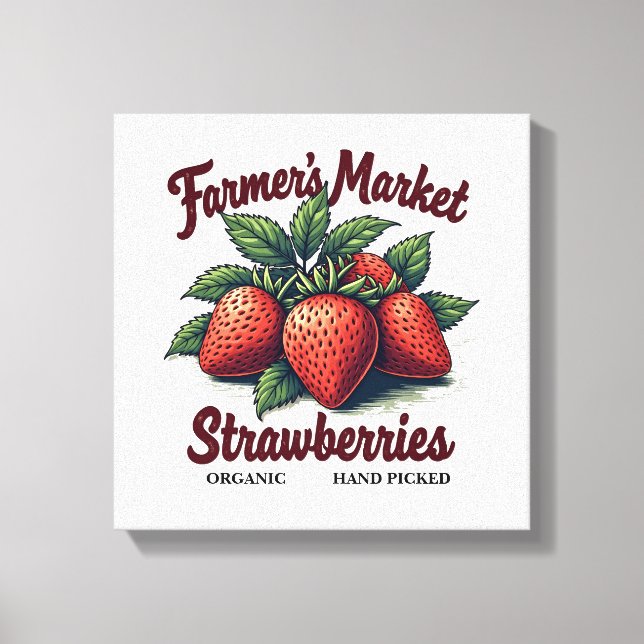 Farm Fresh Strawbär Organic Canvas Art (Framsida)