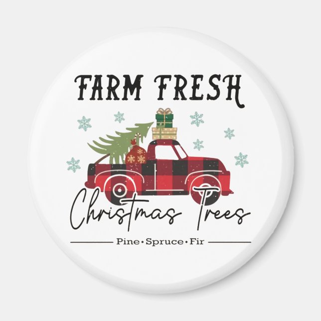 Farm Fresh Träd jul Magnet (Framsidan)