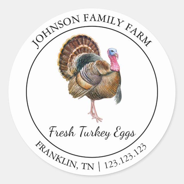 Farm Fresh Turkey Egg Modern etikett (Framsida)