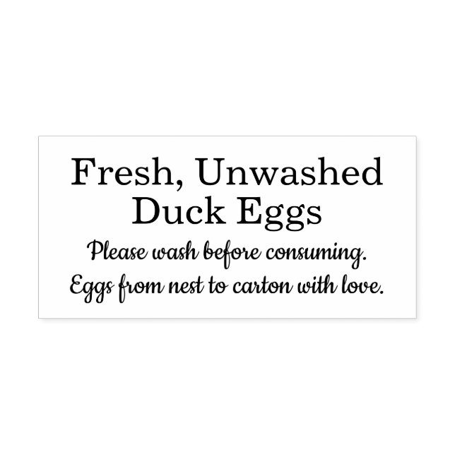 Farm Fresh Unwashed Duck Eggs Carton Självfärgande Stämpel (Design)
