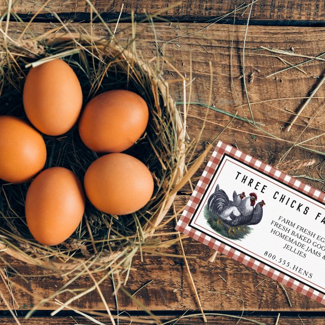 Farm Fresh Vintage Hen Farmhouse Business Visitkort (Skapare uppladdad)