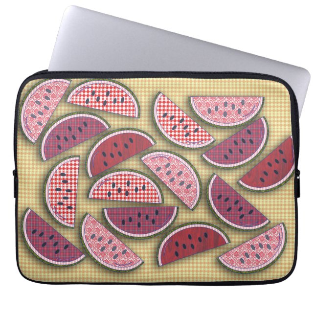 Farm Fresh Watermelons Mönster Art Laptop Sleeve (Framsidan)