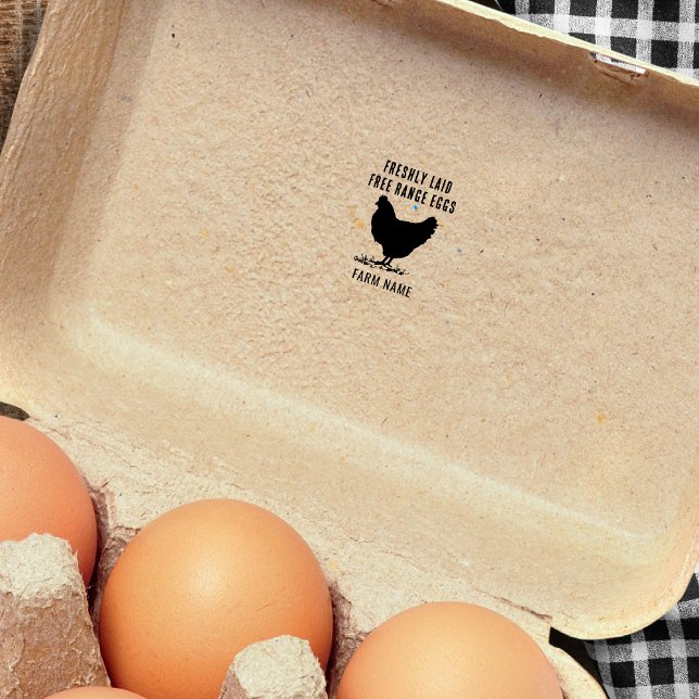 Farm Freshly Laid Eggs Hen Chicken Motif Självfärgande Stämpel (Skapare uppladdad)