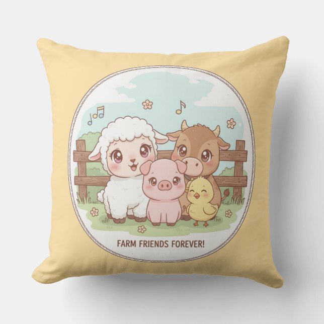 Farm friends forever - cute & cozy kudde (Framsida)