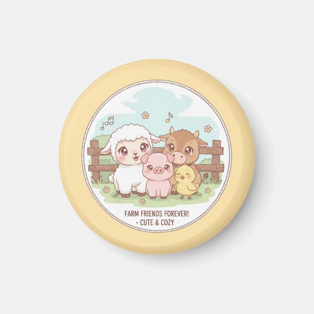 Farm friends forever - cute & cozy magnet (Framsidan)