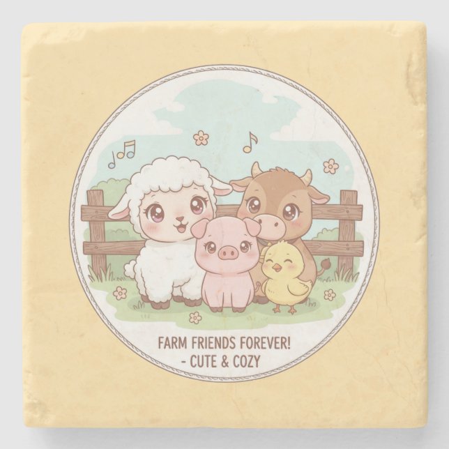 Farm friends forever - cute & cozy stenunderlägg (Framsidan)
