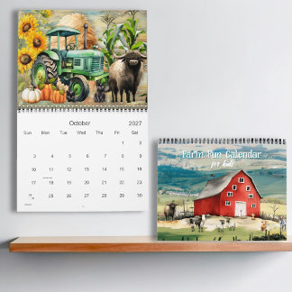 Farm Fun Kids 12-månaders väggkalender Kalender
