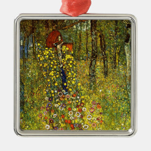 Farm Garden med Crucifix av Gustav Klimt Julgransprydnad Metall
