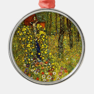 Farm Garden med Crucifix av Gustav Klimt Julgransprydnad Metall