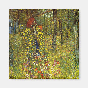 Farm Garden med Crucifix av Gustav Klimt Magnet