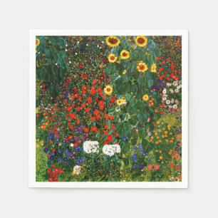 Farm Garden med solblommor, art. Gustav Klimt Pappersservett