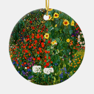 Farm Garden med solblommor av Gustav Klimt Julgransprydnad Keramik