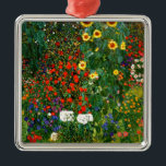 Farm Garden med solblommor av Gustav Klimt Julgransprydnad Metall<br><div class="desc">Farm Garden med solblommor,  målning av berömd av Gustav Klimt</div>