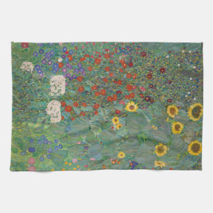 Farm Garden med solblommor av Gustav Klimt Kökshandduk