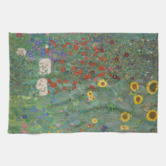 Farm Garden med solblommor av Gustav Klimt Kökshandduk