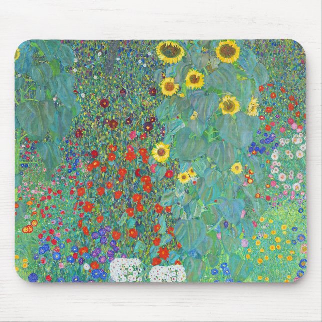 Farm Garden med solblommor av Gustav Klimt Musmatta (Framsidan)