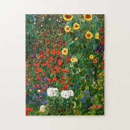 Farm Garden med solblommor av Gustav Klimt Pussel