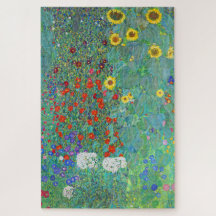 Farm Garden med solblommor av Gustav Klimt