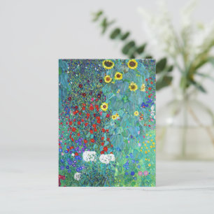 Farm Garden med solblommor av Gustav Klimt Vykort
