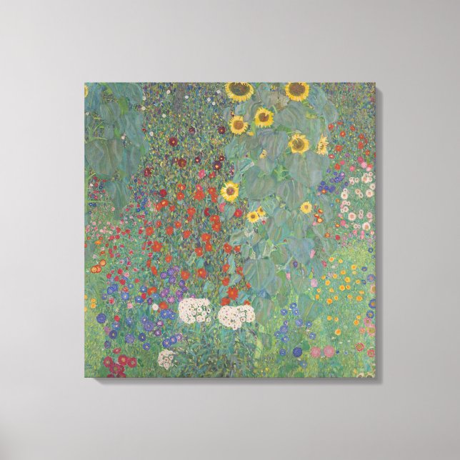 Farm Garden med solblommor - Gustav Klimt Canvastryck (Framsida)