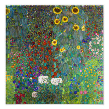 Farm Garden med solblommor | Gustav Klimt |
