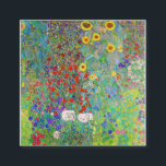 Farm Garden med solblommor Gustav Klimt Fyrkantigt Visitkort<br><div class="desc">Farm Garden med solblommor Gustav Klimt</div>