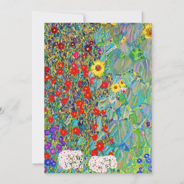 Farm Garden med solblommor Gustav Klimt Inbjudningar (Framsida)