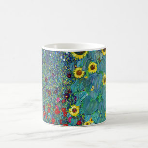 Farm Garden med solblommor, Gustav Klimt Kaffemugg