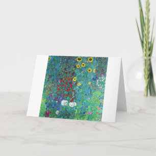 Farm Garden med solblommor, Gustav Klimt Kort