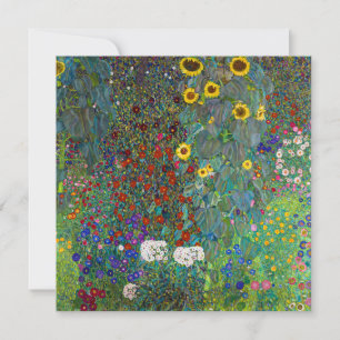 Farm Garden med solblommor Gustav Klimt Kort
