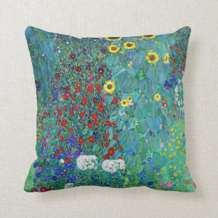 Farm Garden med solblommor, Gustav Klimt Kudde