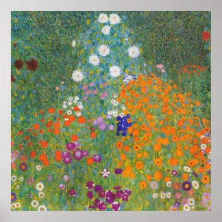 Farm Garden med solblommor - Gustav Klimt Poster