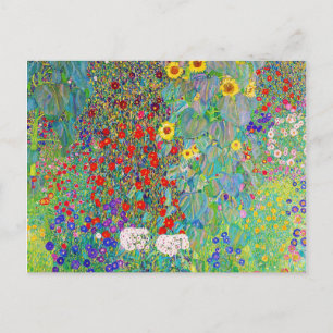 Farm Garden med solblommor Gustav Klimt Vykort