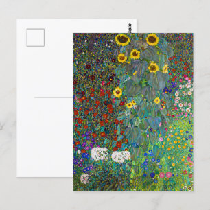 Farm Garden med solblommor Gustav Klimt Vykort