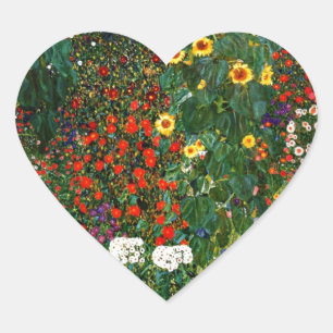 Farm Garden med solblommor Hjärtformat Klistermärke