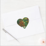 Farm Garden med Sunblommor Heart Sticker Hjärtformat Klistermärke<br><div class="desc">Farm Garden med solblommor,  målning av berömd av Gustav Klimt</div>