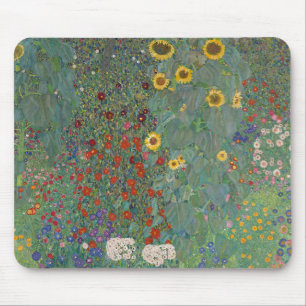 Farm Garden Sunblommor av Gustav Klimt Painting Musmatta
