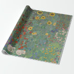 Farm Garden Sunblommor av Gustav Klimt Painting Presentpapper<br><div class="desc">Imperial Austria Painter Gustav Klimt's mästerverk: Farm Garden med solblommor</div>