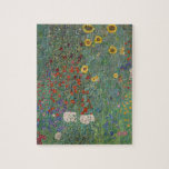 Farm Garden Sunblommor av Gustav Klimt Painting Pussel<br><div class="desc">Imperial Austria Painter Gustav Klimt's mästerverk: Farm Garden med solblommor</div>