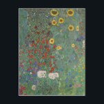 Farm Garden Sunblommor av Gustav Klimt Painting Vykort<br><div class="desc">Imperial Austria Painter Gustav Klimt's mästerverk: Farm Garden med solblommor</div>