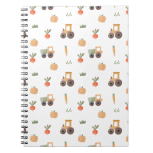 Farm Garden Watercolor Fun Pattern Anteckningsbok