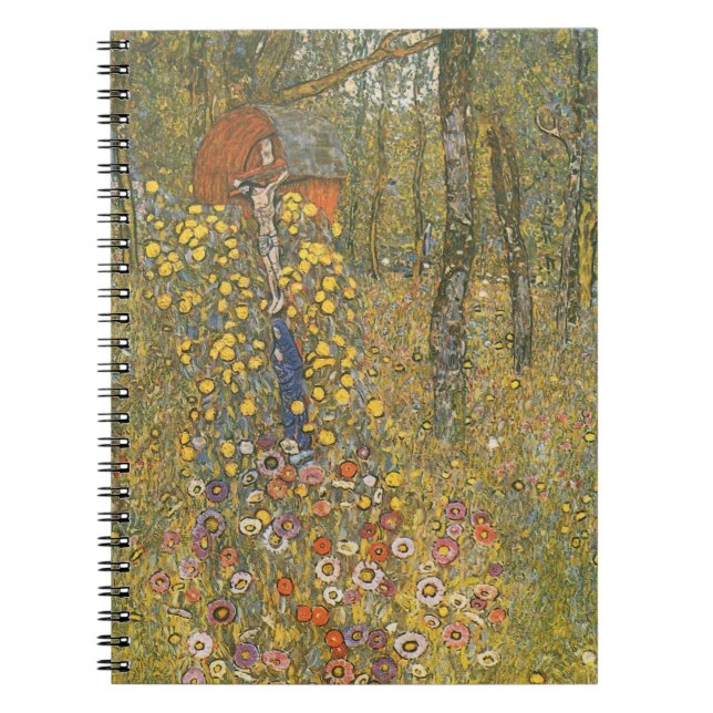 Farm Garden With Crucifix (av Gustav Klimt) Anteckningsbok (Framsidan)