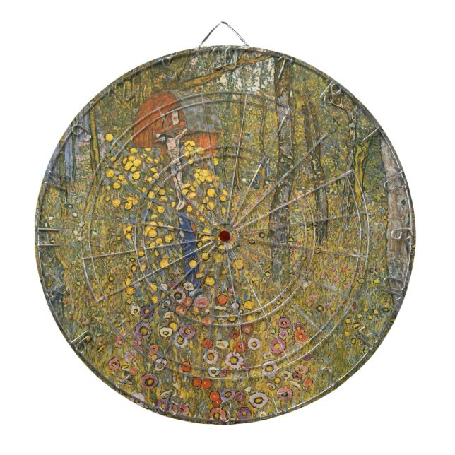 Farm Garden With Crucifix (av Gustav Klimt) Darttavla (Framsidan)