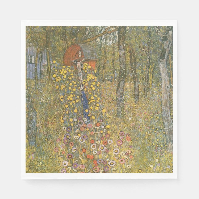 Farm Garden With Crucifix (av Gustav Klimt) Pappersservett (Framsidan)