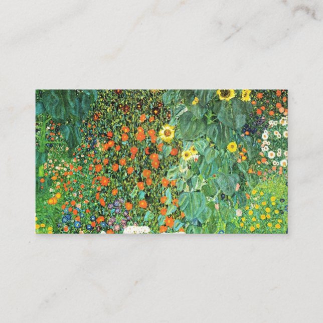 Farm Garden With Sunflowers Gustav Klimt Visitkort (Framsida)
