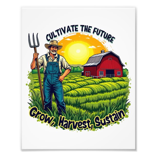 Farm Gift Farming Älskare Future Farmer Fototryck (Framsidan)