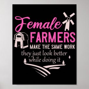 Farm Girl Animals Female Farmer Rancher Dotter Poster