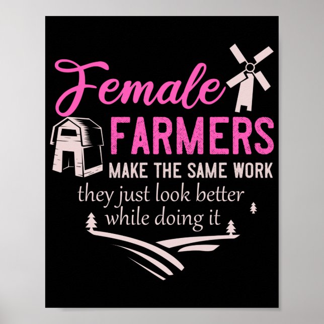 Farm Girl Animals Female Farmer Rancher Dotter Poster (Framsidan)