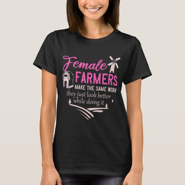 Farm Girl Animals Female Farmer Rancher Dotter T Shirt (Framsida)