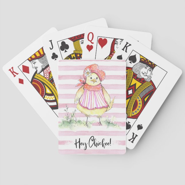 Farm Girl Artistry Hey Chickie Playing Cards Casinokort (Baksidan)